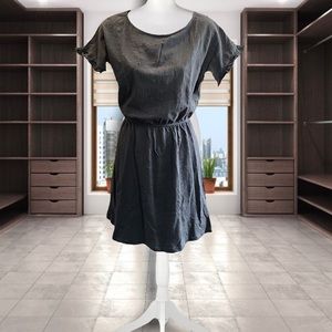 L.O.G.G. for H&M womens dress short sleeve black cotton minidress ladies Medium